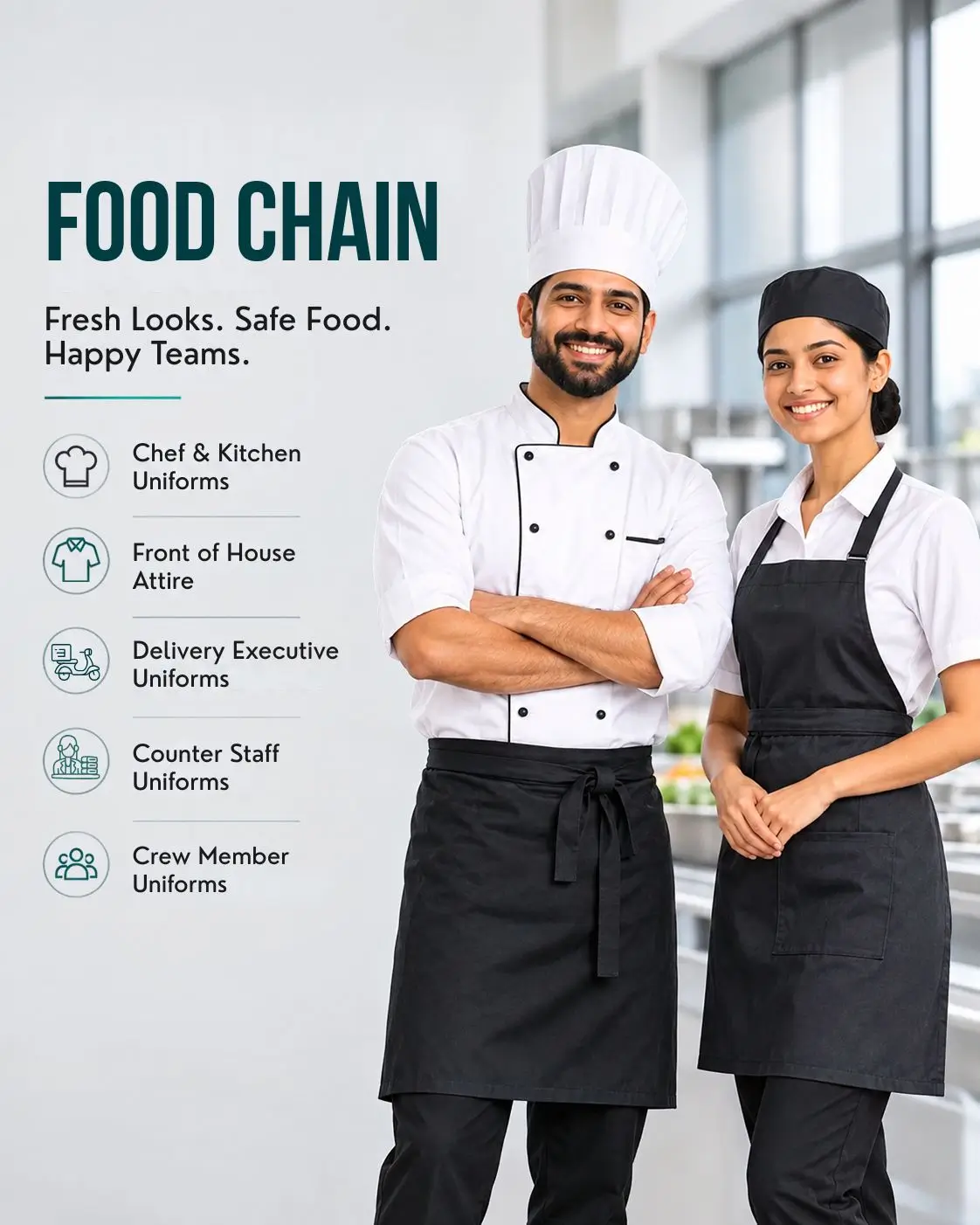 food chain store uniforms manufacturer